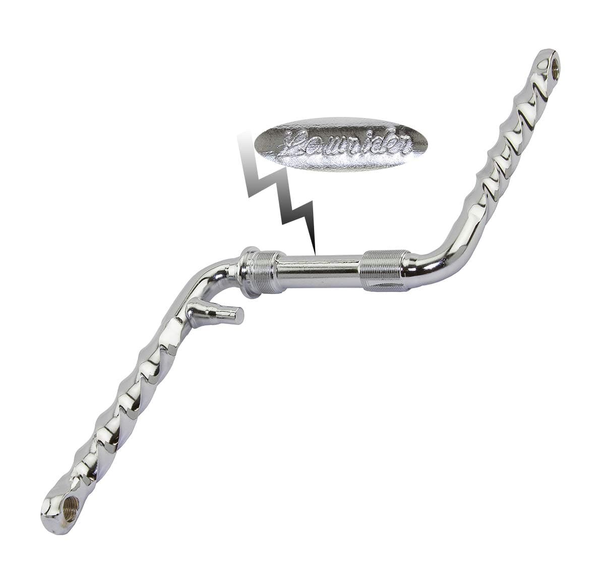 Bike Lowrider Twisted One/Piece Crank 6 1/2" (165mm) Chrome. lowrider Beach Cruiser Bicycle Crank