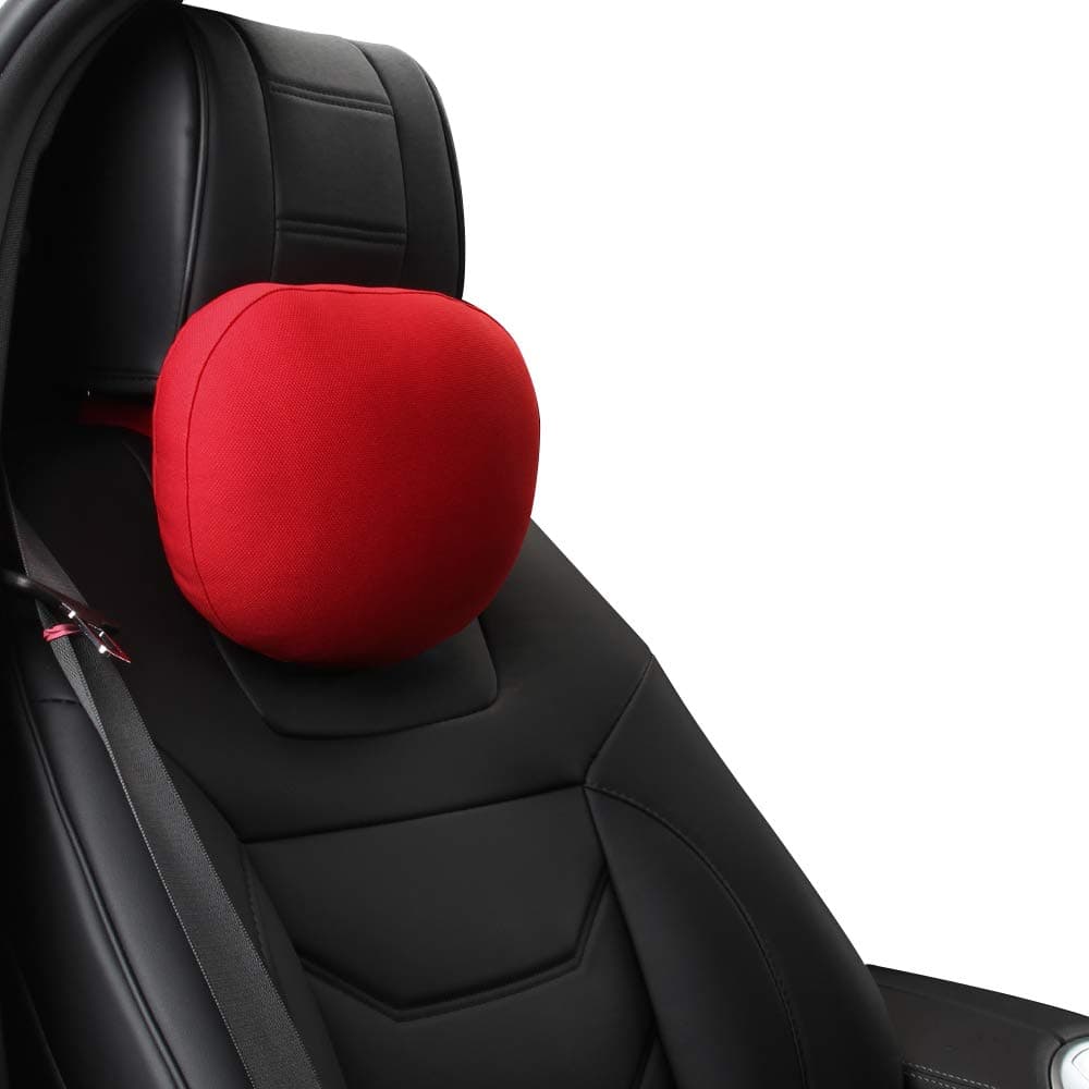 WAYRANK Neck Pillow for car, Head Neck Pain Relief Soft Headrest Support Cushion for Driving Traveling Red (Pack of 1)