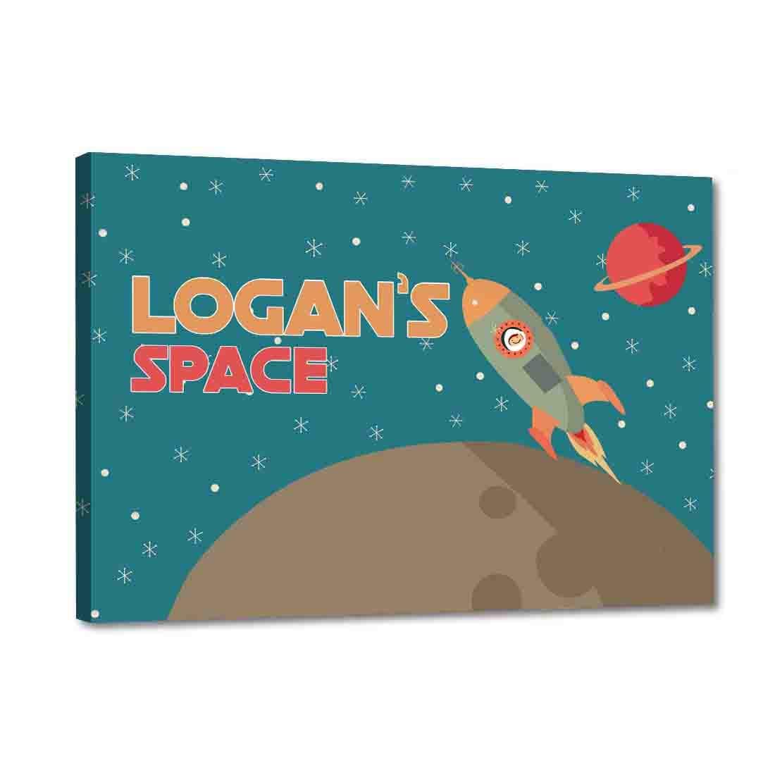 Nutcase Personalized Kids Baby Room Door Sign/Name Plate/Wall Plaque - Screws Included - 12"x8"- Outer Space Galaxy