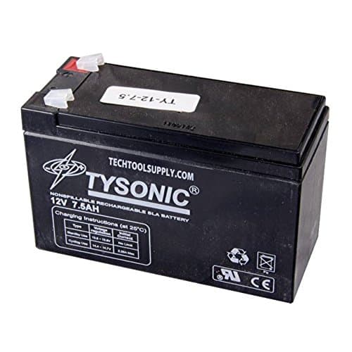 TY-12-7.5 12 VDC, 13.5-13.8 Volts Standby, 14.4-14.7 Volts Cycling USE, 2.25 AMP MAX, 7500 MAH Capacity, Battery, Rechargeable, Rectangular