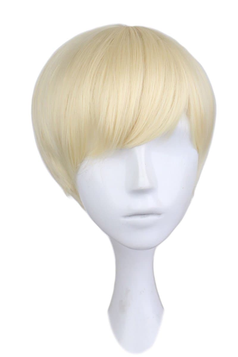 Short Straight Cosplay Men Boy Party Blonde 30 Cm Synthetic Hair Wigs