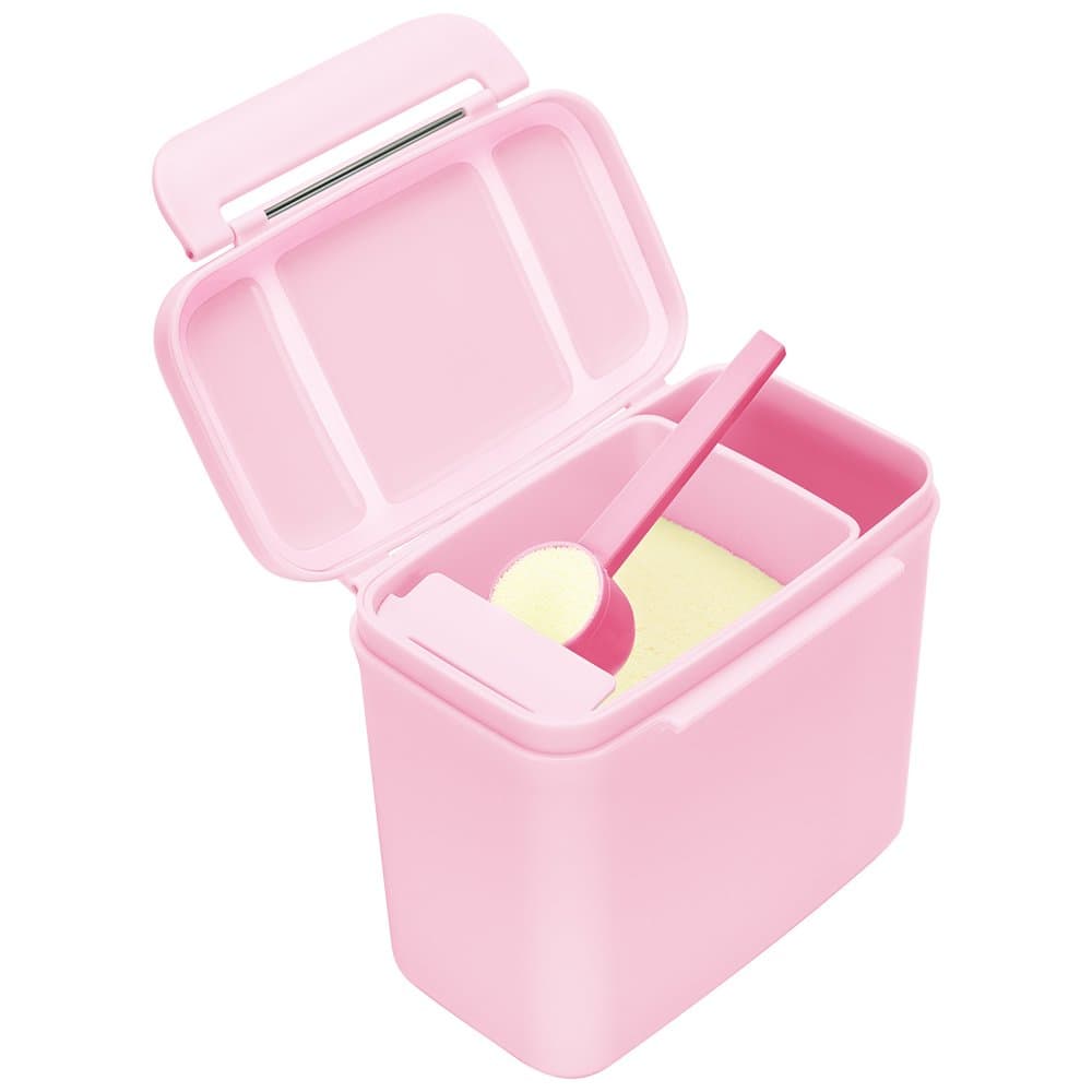 Formula Dispenser - Ankou Portable Formula Powder Dispenser with Leveller - BPA Free Airtight Milk Powder Pot Box - Food Storage Container (Pink 600ML)