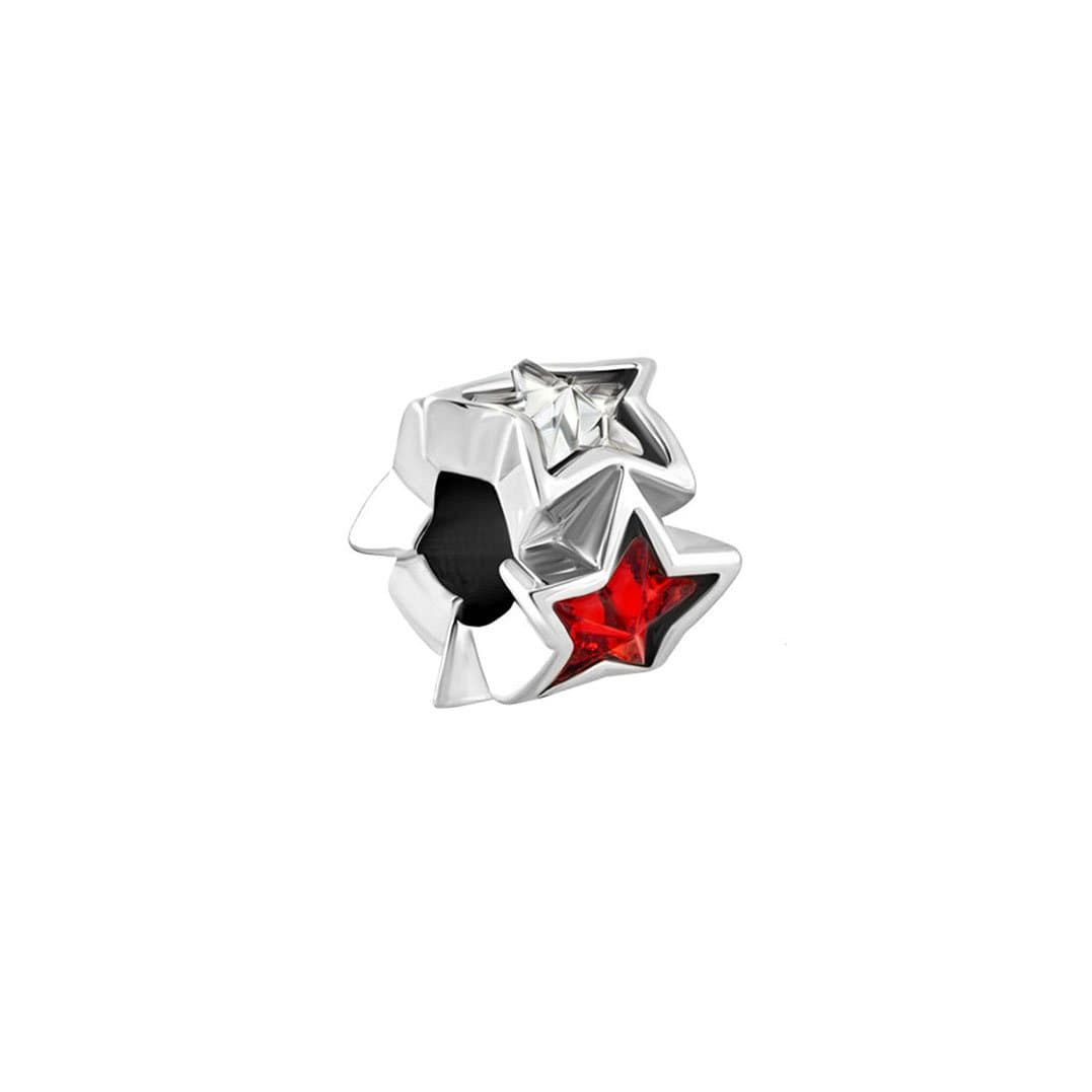 Star Charms for Charms Bracelet Blue Red White Crystal Birthstone Bead For Snake Chain Bracelet