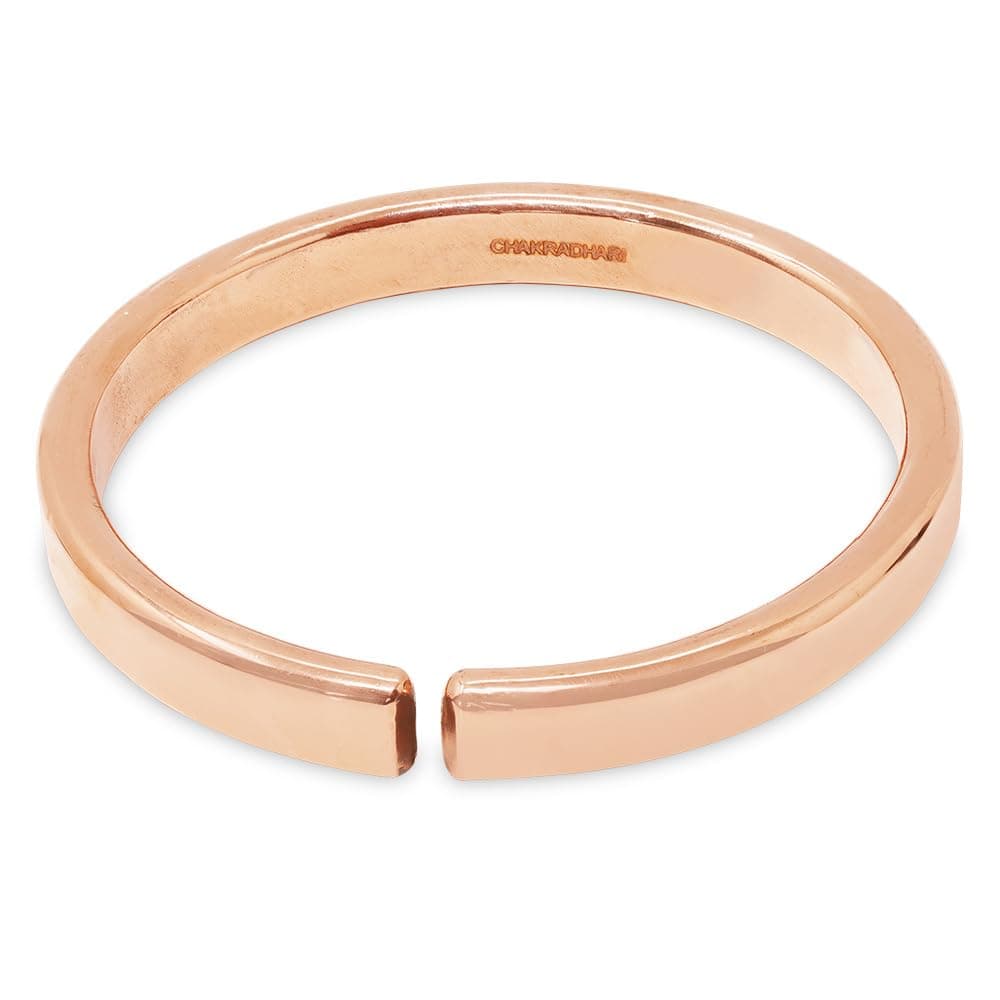 99.9% Pure Nepaliya Copper Flat Kada Bangle Bracelet for Men – Astrological & Ayurvedic Benefits, adjustable free size tamba kada
