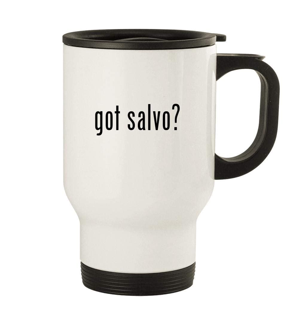 got salvo? - 14oz Stainless Steel Travel Mug, White