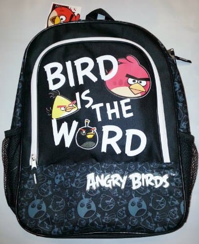 Rovio Angry Birds 16" Black Backpack School Bag