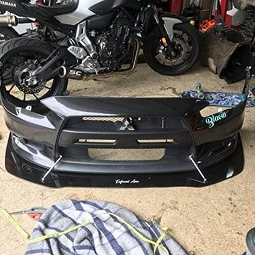 Mitsubishi Evo X Front Lip Splitter V2 - w/Support Rods