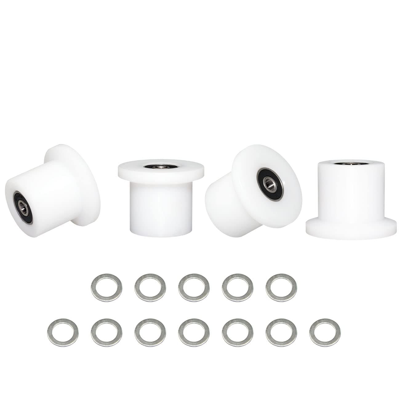 Total Gym Replacement Set Wheels/Rollers for Models XL, XLS and Some 3000 XL, All FIT, and Fit with Bearings Thru Hole of 1/4" in Diameter - 4 Pack (White)