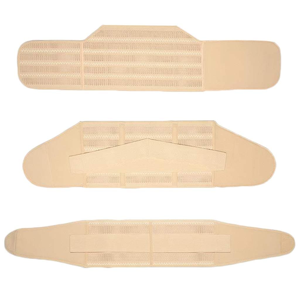 MKLF Postpartum Support Recover Girdle 3 in 1 Belly Waist Pelvis Trainer Control Belt,Flesh,L