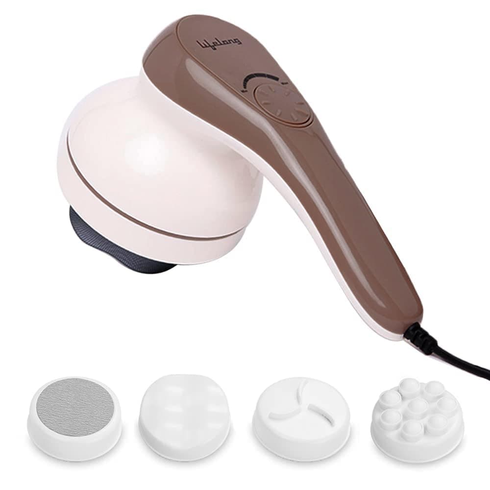 - Lifelong Full Body Massager Machine for Pain Relief | Body & Back Pain Relief Product | Handheld Electric Manipol Mini Massager | 5-Speed Settings | Best Gift for Women & Men (LLM270, Brown)