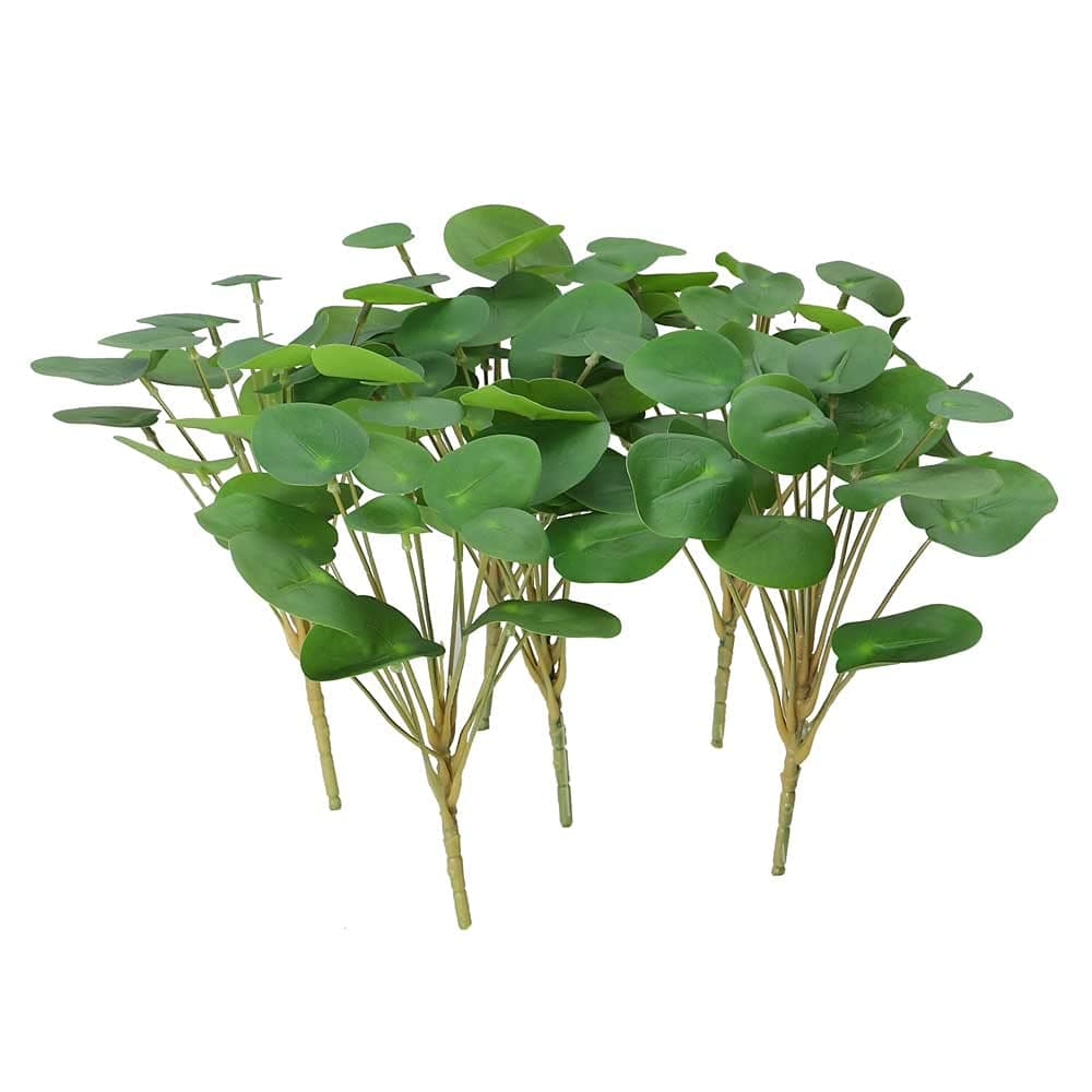 YATAI Pilea Peperomioides Leaf Bunch Flowers Spray Artificial Plants Leaf Branches Wholesale Fake Flowers Plastic Plant for Home Indoor Table Vase Centerpiece Christmas Ornaments Decor (6)