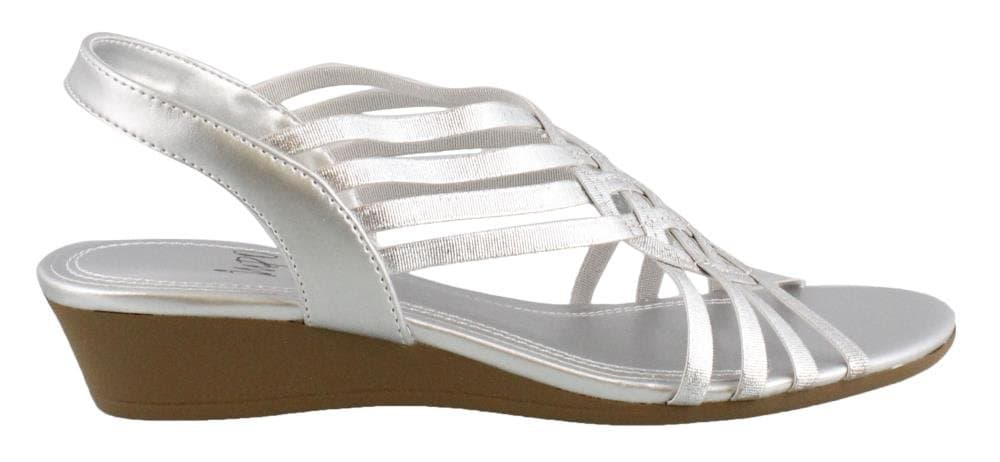 Impo Women's, Refresh Strappy Low Heel Sandals Silver 9.5 M