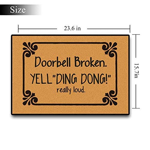 Accssoey Funny Doormat, Bedroom Entrance Door Mat Pad Kitchen Absorbent Mat Anti-Slip Door Mat Absorbent Mat Doorbell Broken Doormat 23.6"×15.7" Inch