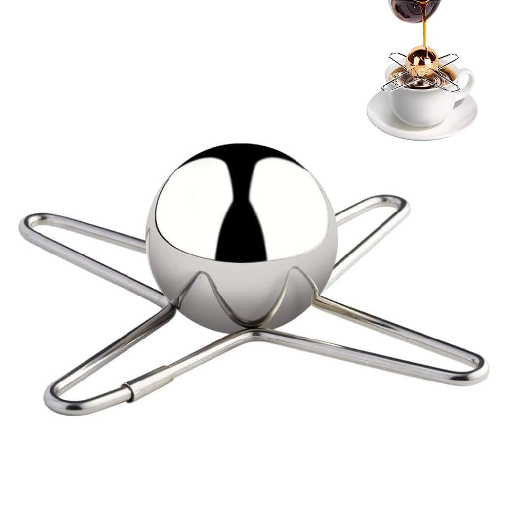 Goodern Coffee Cooling Ball,Espresso Frozen Ball,Stainless Steel Reusable Coffee Cooler,Ball Metal Ice Sphere Chilling for Unleashing Original Flavours,Iced Coffee Tool,Iced Coffee Accessories