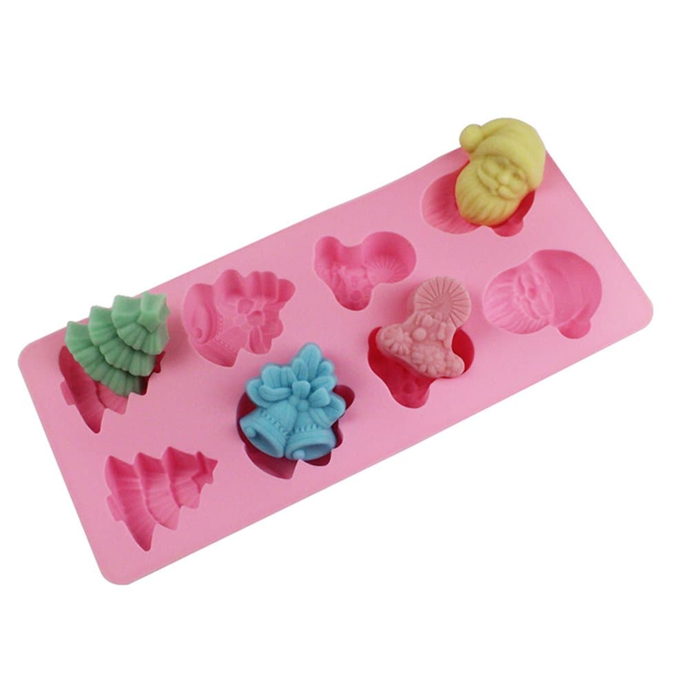 WXBOOM 1pcs Christmas Themed Kitchen Mold Silicone Molds Soap Molds DIY Cake Cookie Biscuit Muffin Moulds Gift Decoration