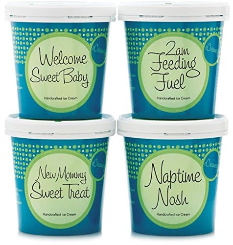 New Baby Ice Cream Gift - eCreamery Gourmet Specialty Handcrafted Premium 4 Pint Collection - Perfect for new parents or grandparents