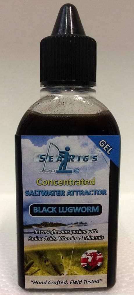 Saltwater Concentrated Attractor Gel - BLACK LUGWORM - Liquid Sea Fishing Bait