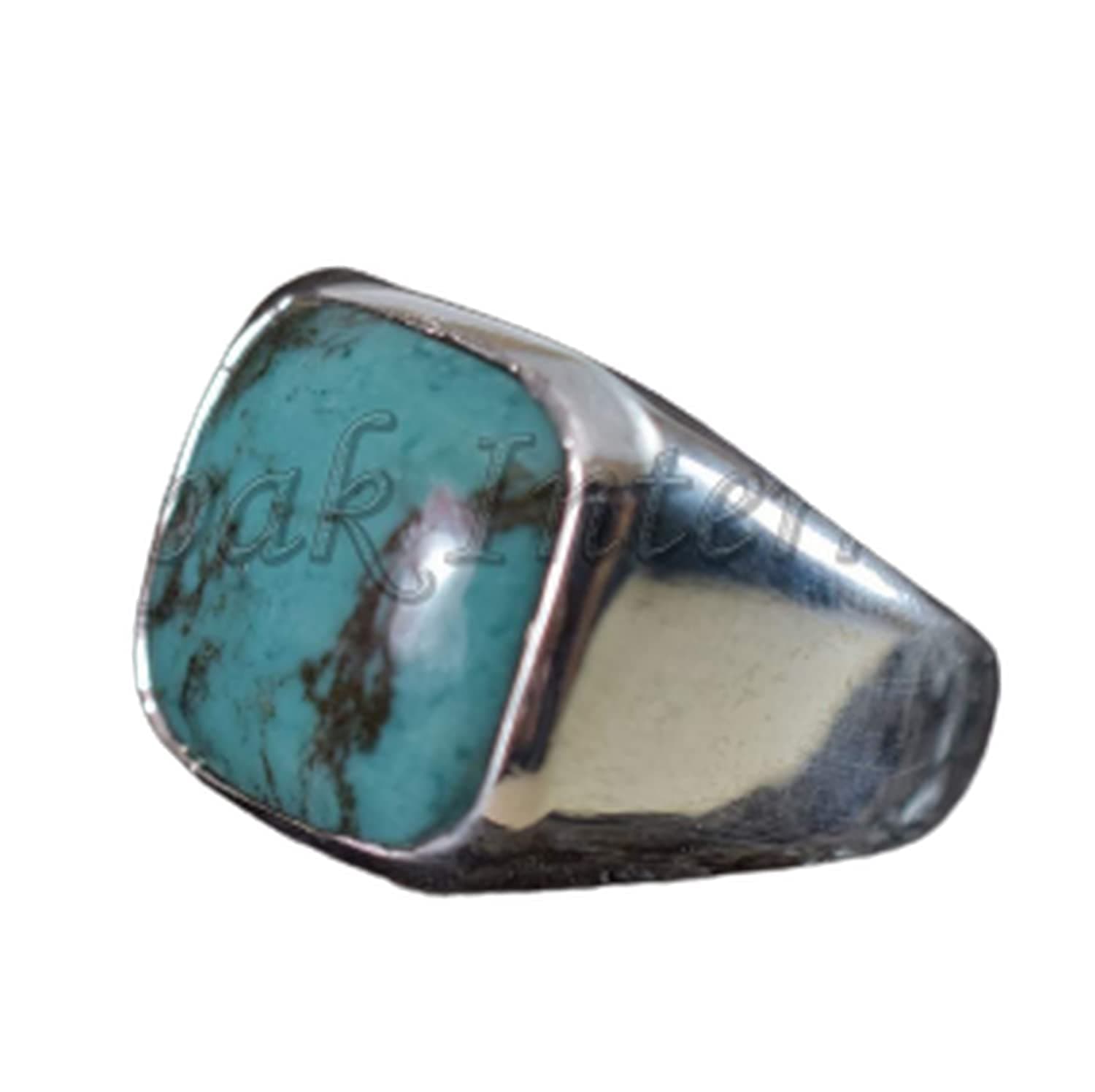 925 Sterling Silver Jewelry, Tibetan Turquoise Ring, Statement Ring, Tibetan Turquoise Man’s Ring, Wedding Ring, Handmade Rings, Jewelry For Gift, Cushion Shape Gemstone Ring