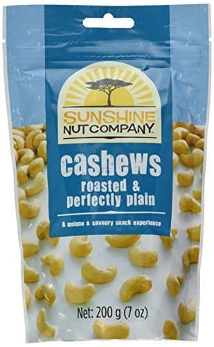 Sunshine Nut Company Cashews, Roasted and Perfectly Plain, 7 Ounce by Sunshine Nut Company