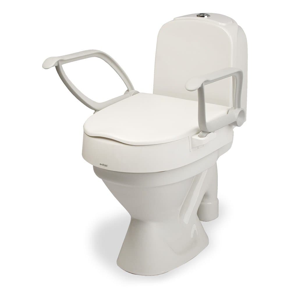 EtacRaised Toilet Seat, Height Adjustable, Mobility Aid for Bathroom, with Armrests, for Elderly/Handicapped