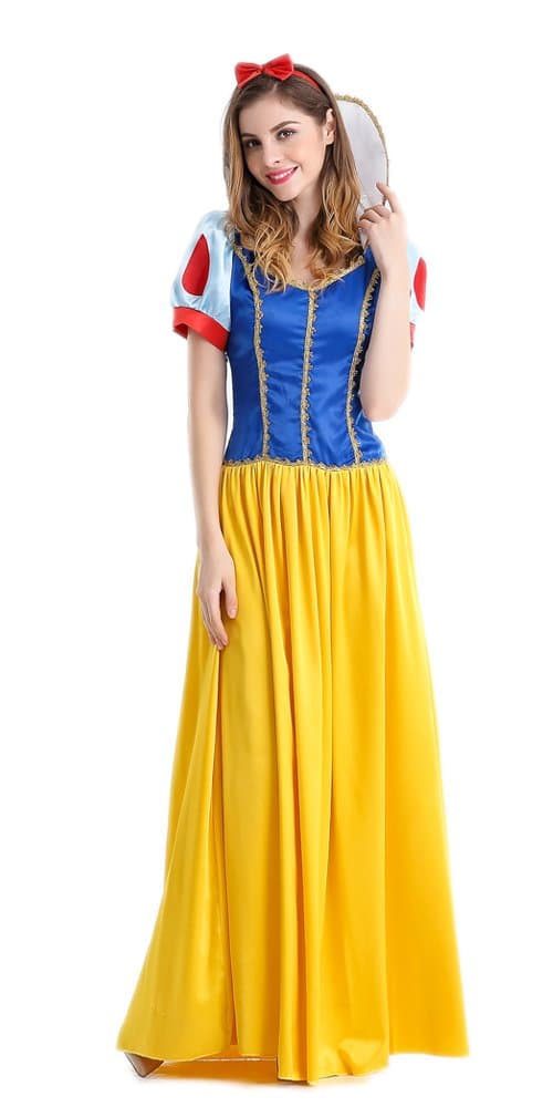 2016 Mebarra Women Halloween SnowWhite Princess Short Sleeve Dress Christmas Costume