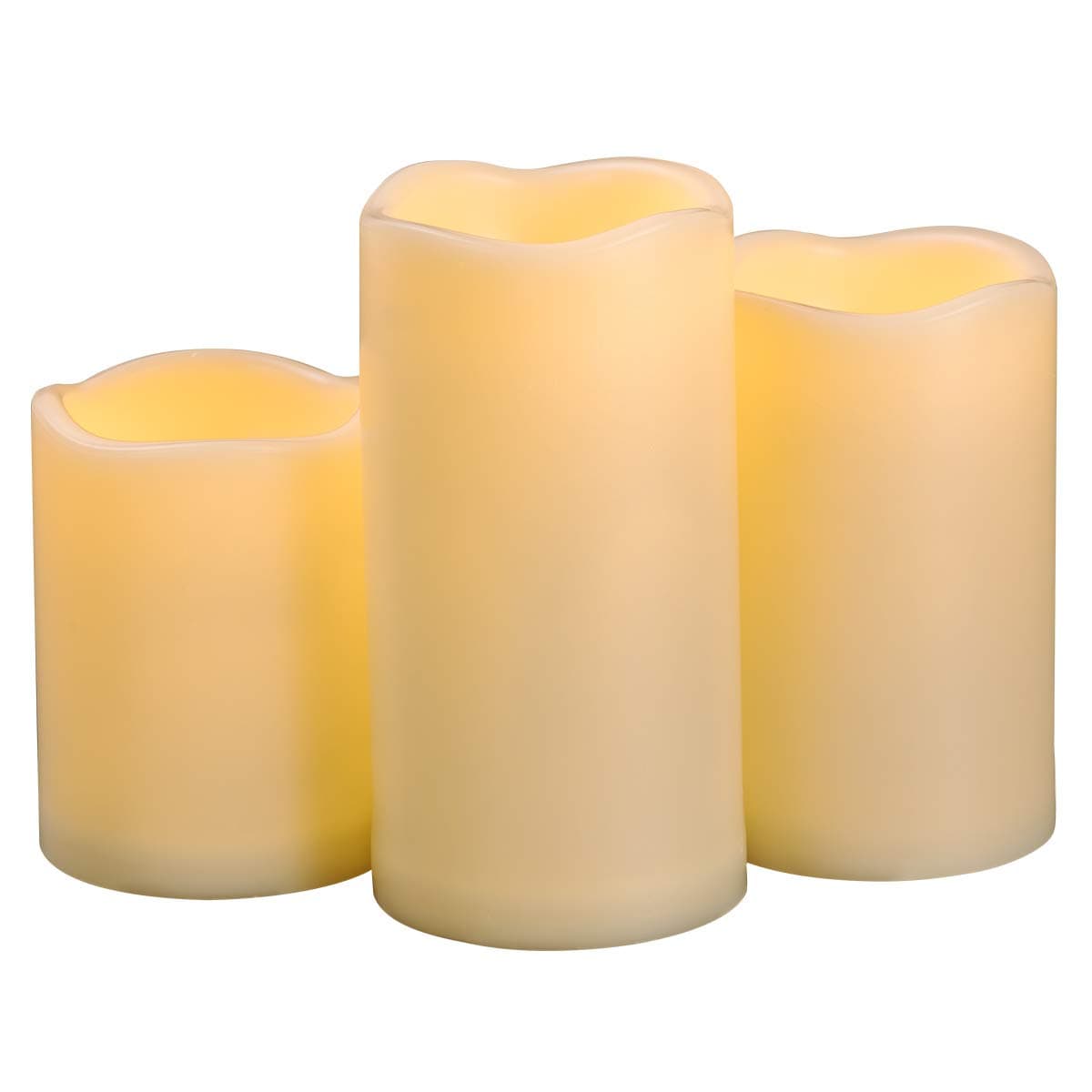 CANDLE IDEA 3PCS 4" 5" 6" Waterproof LED Flameless Timer s, 1000 Hours Long Battery Life/ing Battery Operated Electric Outdoor LED Large Pillar for Outside Lantern Festival Decor etc.