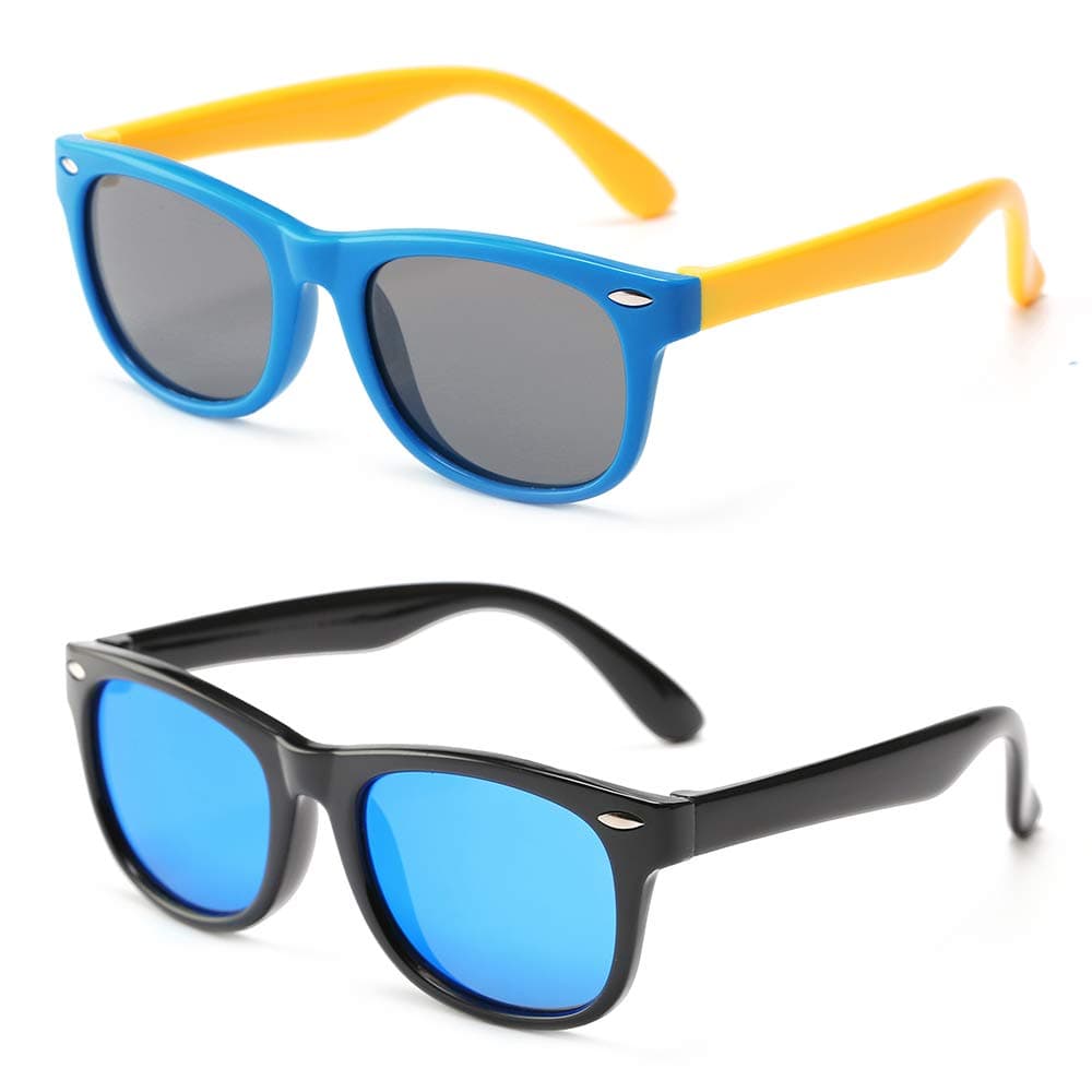 MOTOEYESUMMER SALE Kids Sunglasses Polarized & Flexible & 100% UV Protection for Age 4-9, Girls Boys Styles, Pack of 2-3