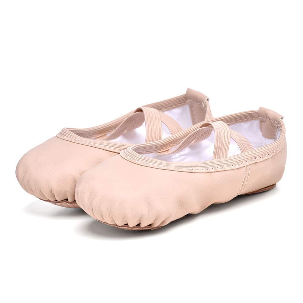 jaffiustGirls Ballet Practice Shoes, Yoga Shoes for Dancing, Soft PU Leather Ballet Slippers(Toddler/Little Kid/Big Kid)??