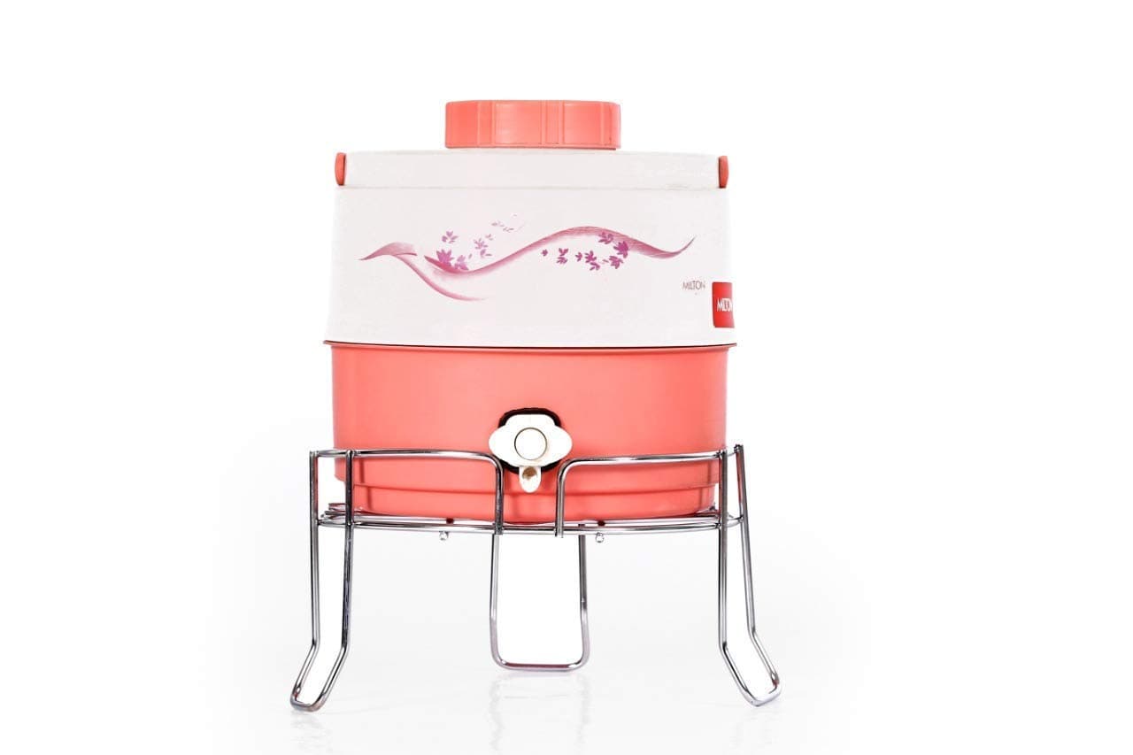 Fancy Water Matka and Pot Stand - Stainless Steel Kitchen Rack for Jug and Plant - Chrome Plated (10 x 10 x 5.75 inch)