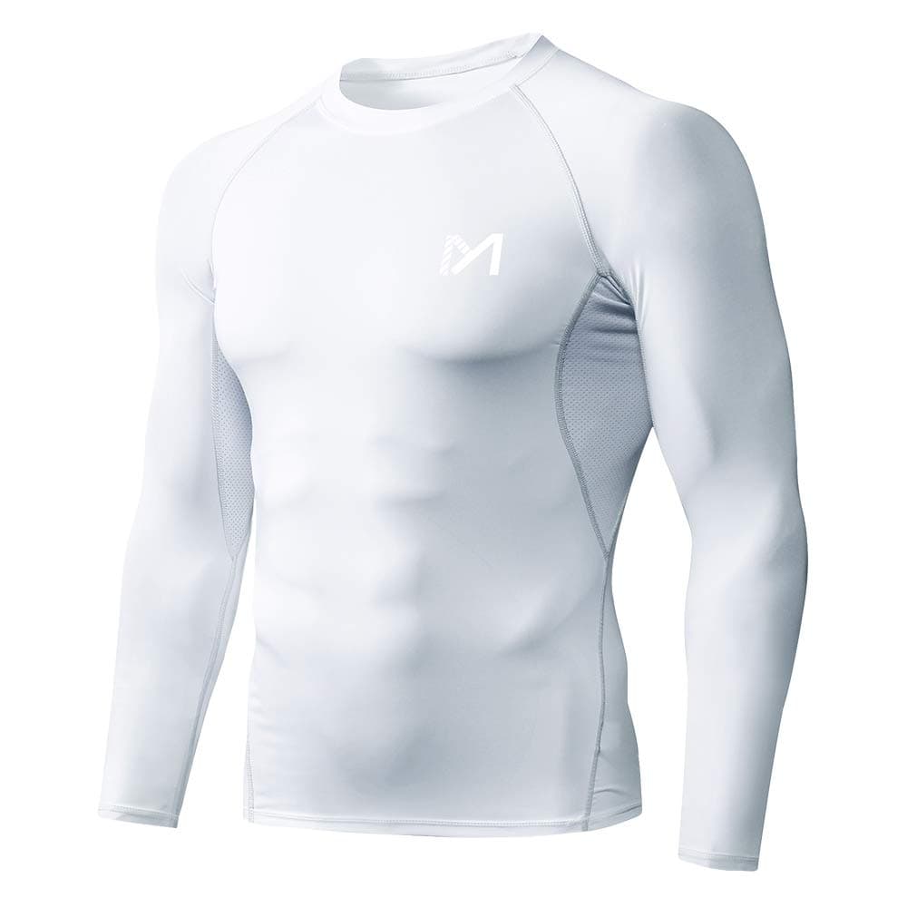 MEETYOO Men's Compression Long Sleeve Athletic Workout Shirt