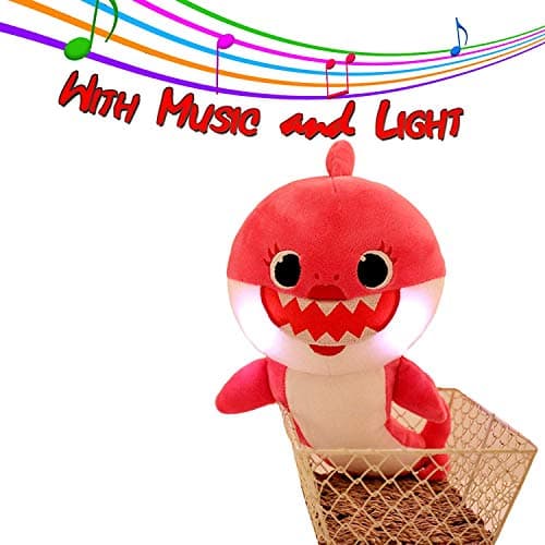 FUNTON Oficial Baby Shark Singing Plush Toy with Night Light - Baby Shark Toy Plays Baby Shark Song in English with Lighting for Day and Night.Quality Gift Perfect for a Special Little one!
