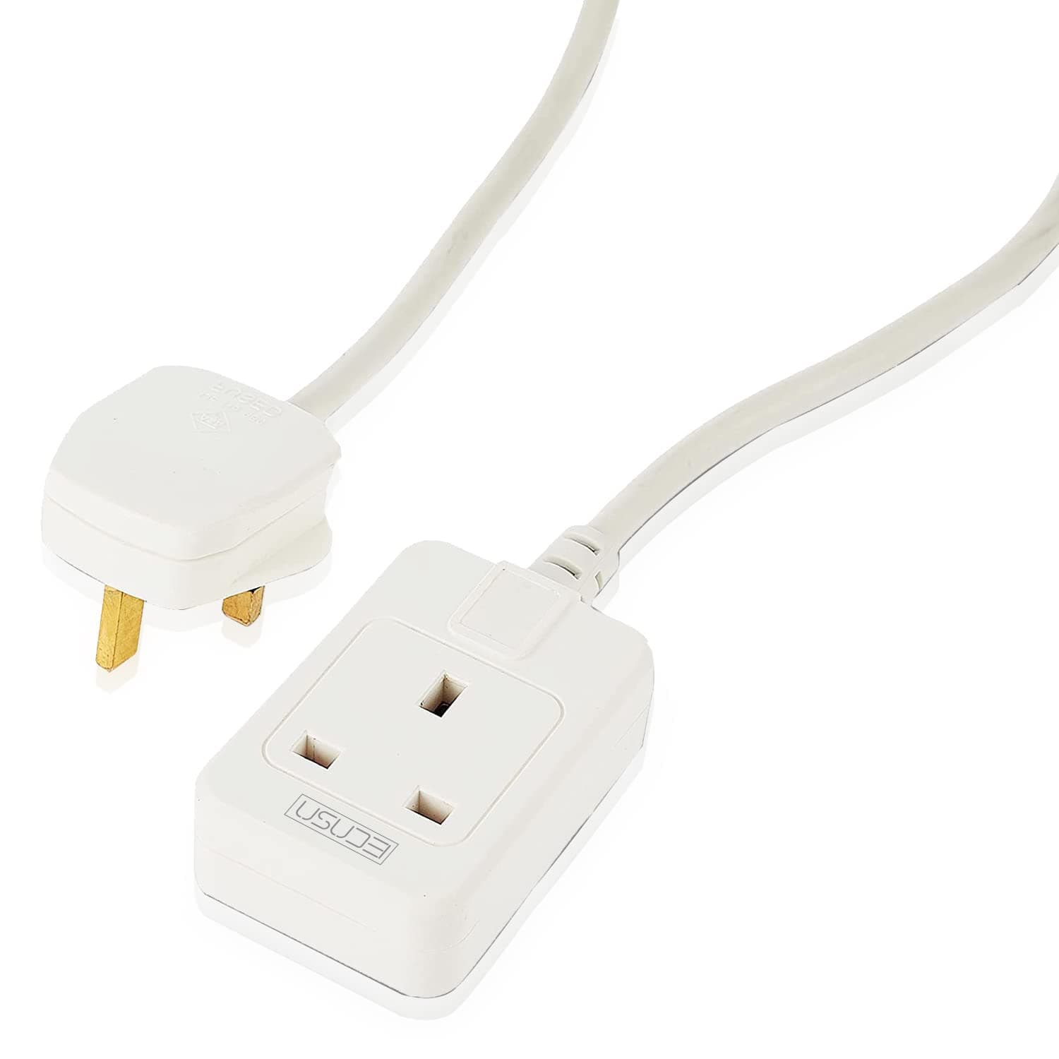ECASA™ Extension Cord, 13A BS Plug Power Strip with Long Cord Ideal For Powering House Hold Appliances, Lamps and Clocks, Neutral White Color (3M)