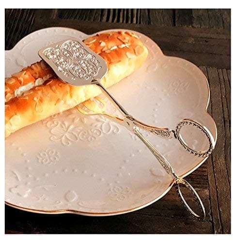 CellCase 8 1/2-Inch High-grade European-style Stainless Steel Food/Ice/Biscuit /Bread/Salad/Barbecue Tongs (Silver)