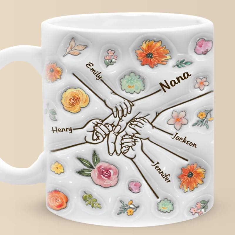 Pawfect House Mothers Day, Birthday Gifts For Mom, Grandma, Personalized 2D Flower Mug, Mothers Day Decorations, Mother In Law, Grandmother, Best Grandma Gifts, Ceramic Coffee Mug