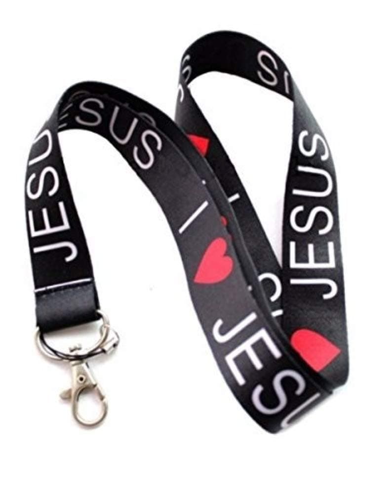 Artist UnknownI Love Jesus Black Keychain Holder Lanyard