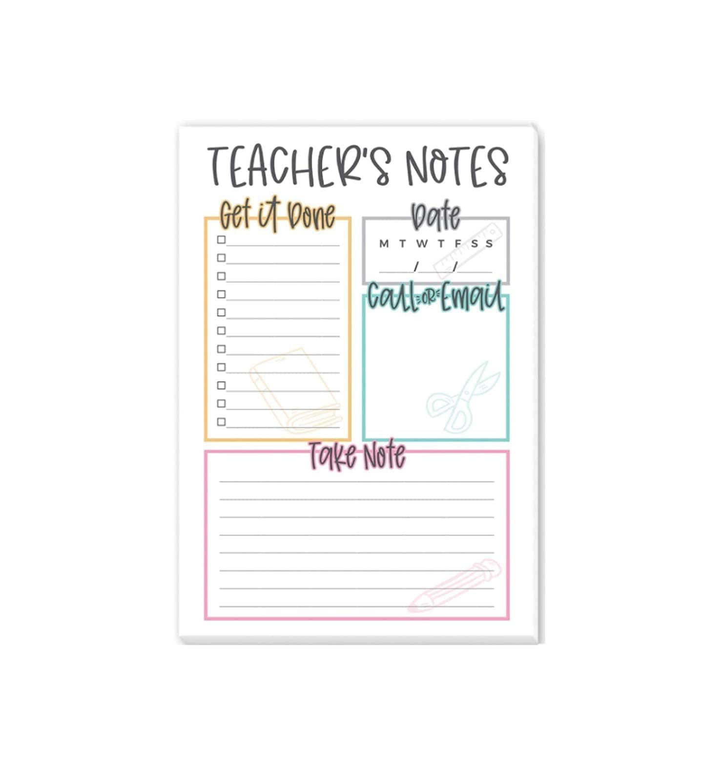 Tiny Expressions Teacher Notepad - Teacher To Do List Note Pad - Stationary Classroom Must Haves for Elementary and Middle School - Teacher Appreciation Gifts for Women