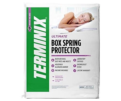 TERMINIX Professional-Grade Ultimate Bed Bug Box Spring Protector - 6-Sided Water-Resistant Zippered Encasement - Blocks Dust Mites & Insects - Queen Size