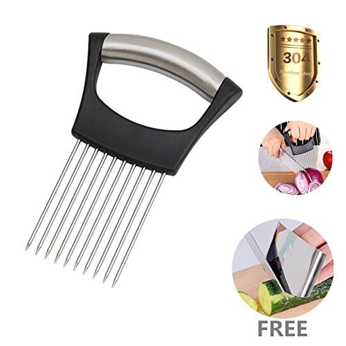 Onion Holder, Best Utensils Stainless Steel Onion Holder,Multipurpose Kitchen Tool Vegetable Potato Cutter Slicer,Aid Gadget Cutting Chopper