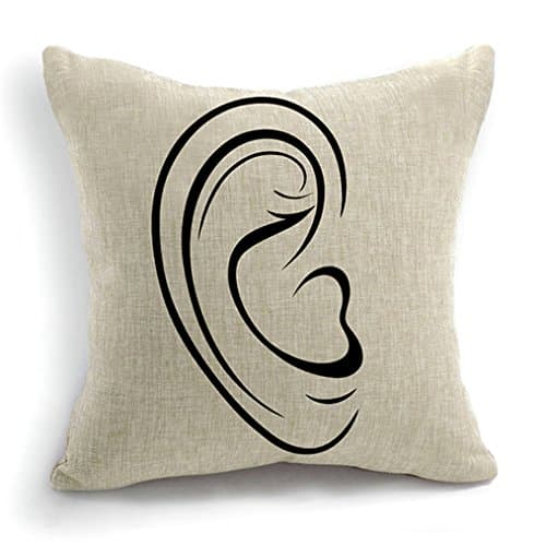 A pair of ear Cotton Linen Retro Home Decorative Throw Pillow Cover Cushion Case
