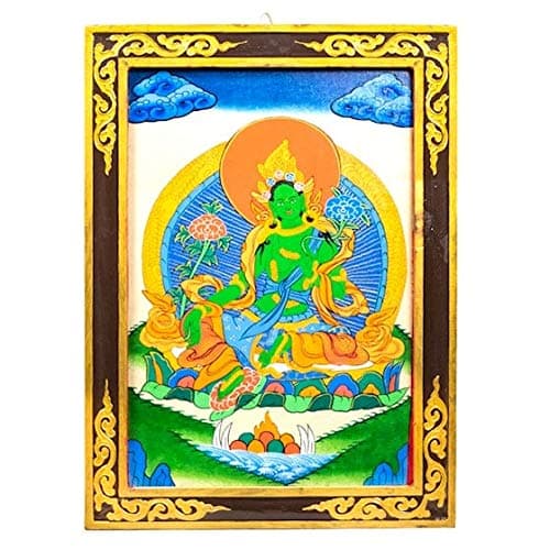 Spiru Green Tara Thankha Blackboard Wood