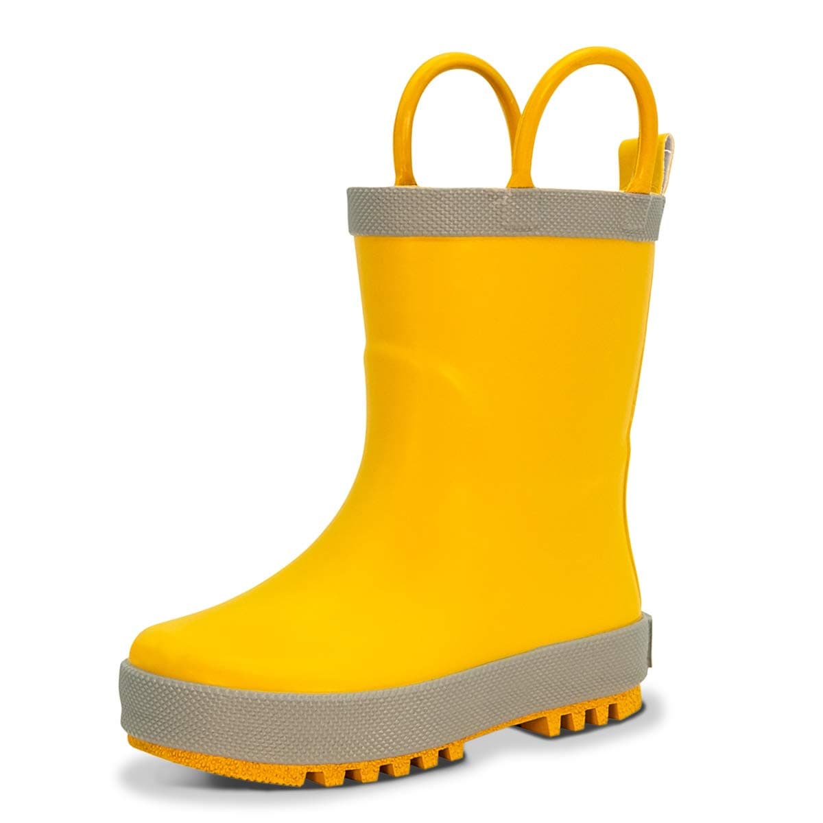 Baby Toddler Kids Natural Rubber Rain Boots Easy-on with Soft Cotton Lining for Girls Boys