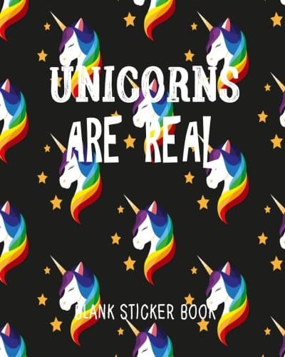 Unicorns Are Reak Blank Sticker Book: Blank Sticker Album for kids Size 8x10: Volume 17
