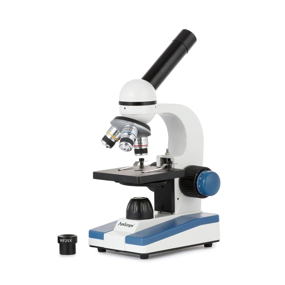 AmScope M150C / M150C-I 40X-1000X All-Metal Optical Glass Lenses Cordless LED Student Biological Compound Microscope