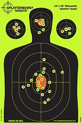 Splatterburst Targets - 12 x18 inch - Silhouette Splatter Target - Easily See Your Shots Burst Bright Fluorescent Yellow Upon Impact - Made in USA