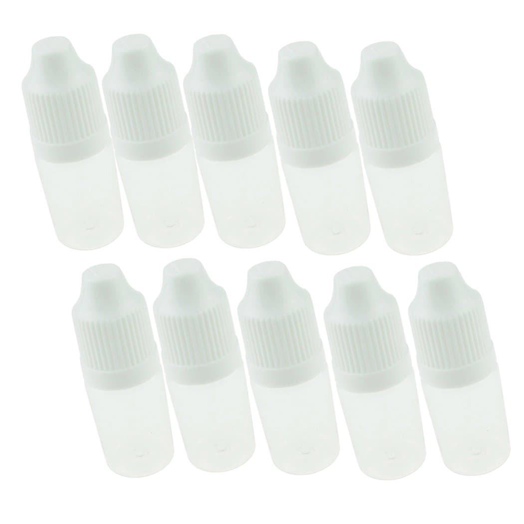 10 Pcs 5 ml Empty Plastic Dropper Clear Bottles Squeezable E-juice E-Liquid Childproof, White Cap