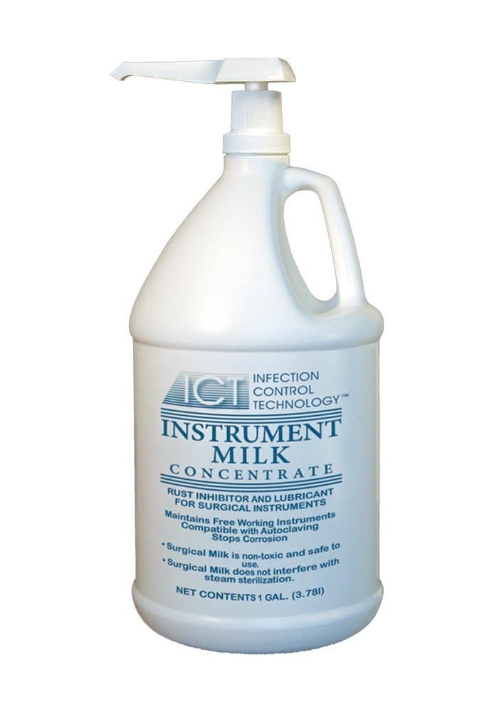 Instrument Milk Concentrated Rust Inhibitor and Lubricant for Surgical Instruments. 1 Gallon Concentrate Makes 6 gallons of Solution.