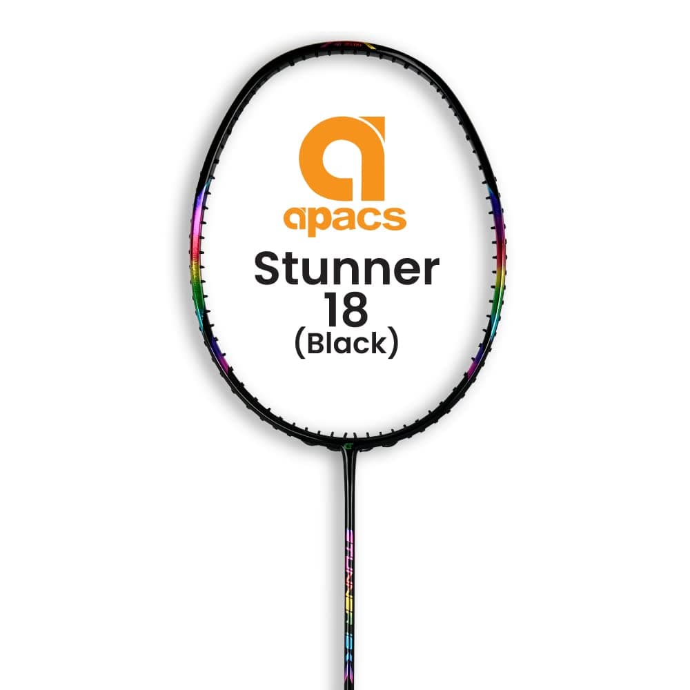 Apacs-Sports Stunner 18 Black Unstrung Badminton Racket (4U) - Free String & Grip