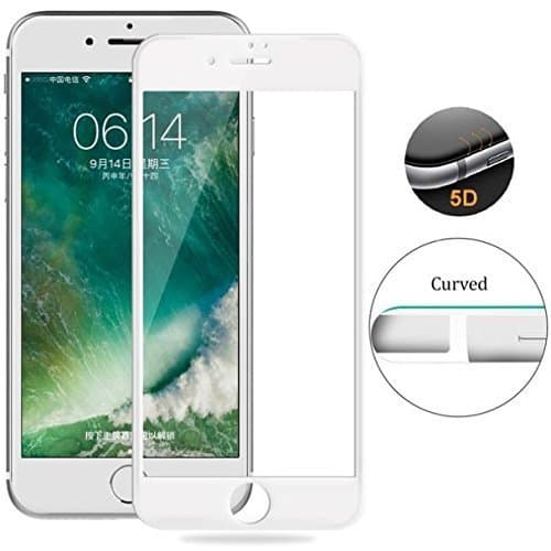 For iPhone 8 / 7 Screen Protector 5D [New Version Reinforced Edges]. MARVTEK 3D Round Edges Full Cover Tempered Glass for iPhone 8 4.7 inch / 7 4.7 inch. - White