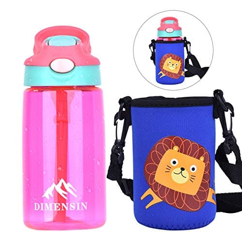Kids Water Bottle, Straw Water Bottle Kids,Drop Resistant Bottle for Girl&Boy 480ml(Free Bottle Bag)