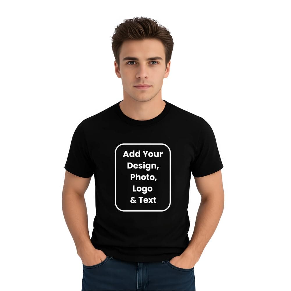 Personalized Adult Men's T-Shirt - Round Neck Short Sleeve Cotton Tshirt - Customizable with your Design - Gifts for Birthdays, Anniversaries